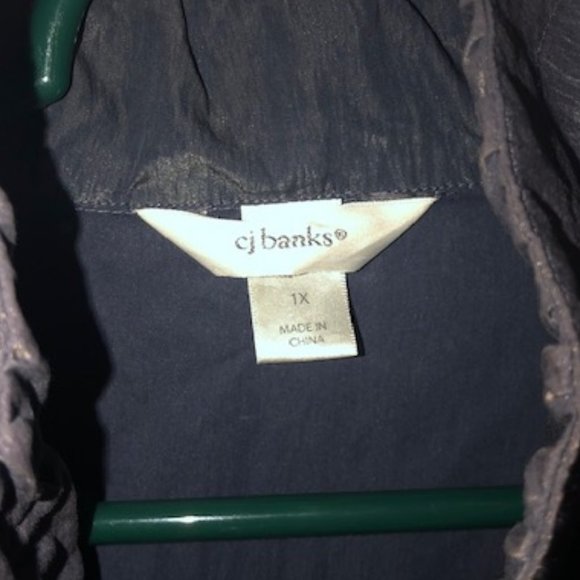 Women's CJ Banks Blue Zipper Jacket - Picture 2 of 4